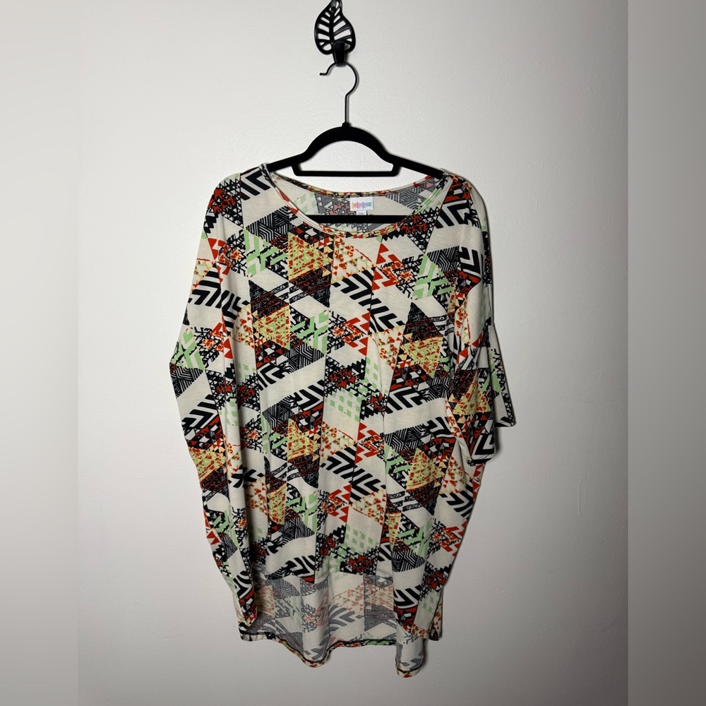 LuLaRoe Multicolor Geometric Tunic Top